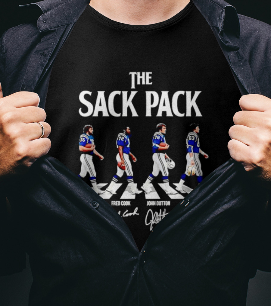 The Sack Pack Joe Ehrmann Fred Cook John Dutton Mike Barnes Football Players Signatures T-Shirt