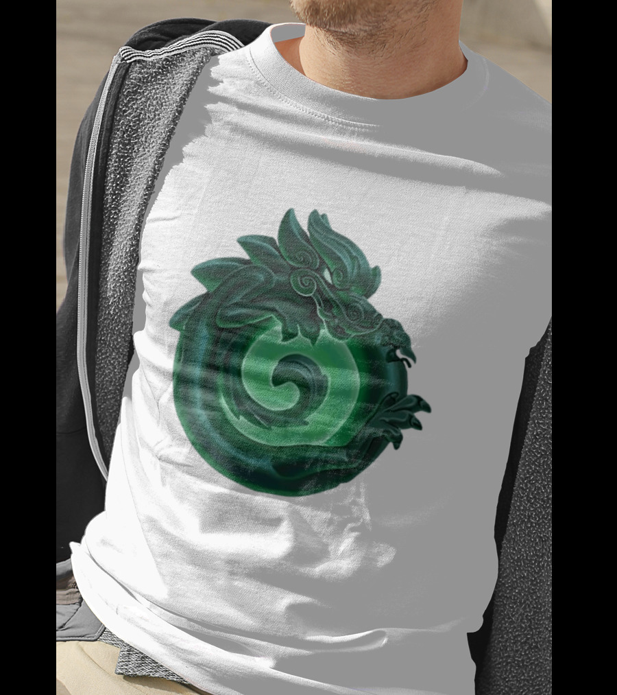 Green Jade Dragon Ouroboros Mythology Symbolic T-Shirt