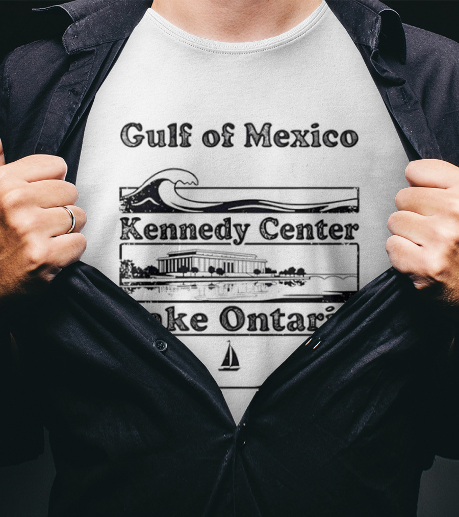 Gulf Of Mexico Wave Kennedy Center Building Lake Ontario Sailboat Scene T-Shirt