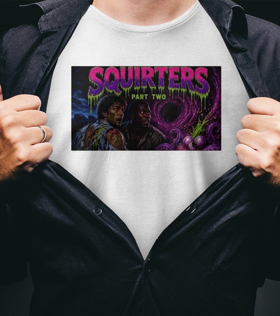 Squirters Part Two 1980s Horror Creature Scene T-Shirt