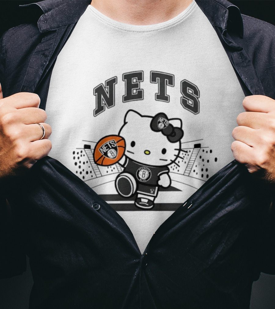 Nets Hello Kitty Brooklyn Basketball Collaboration 2026 NBA Season T-Shirt