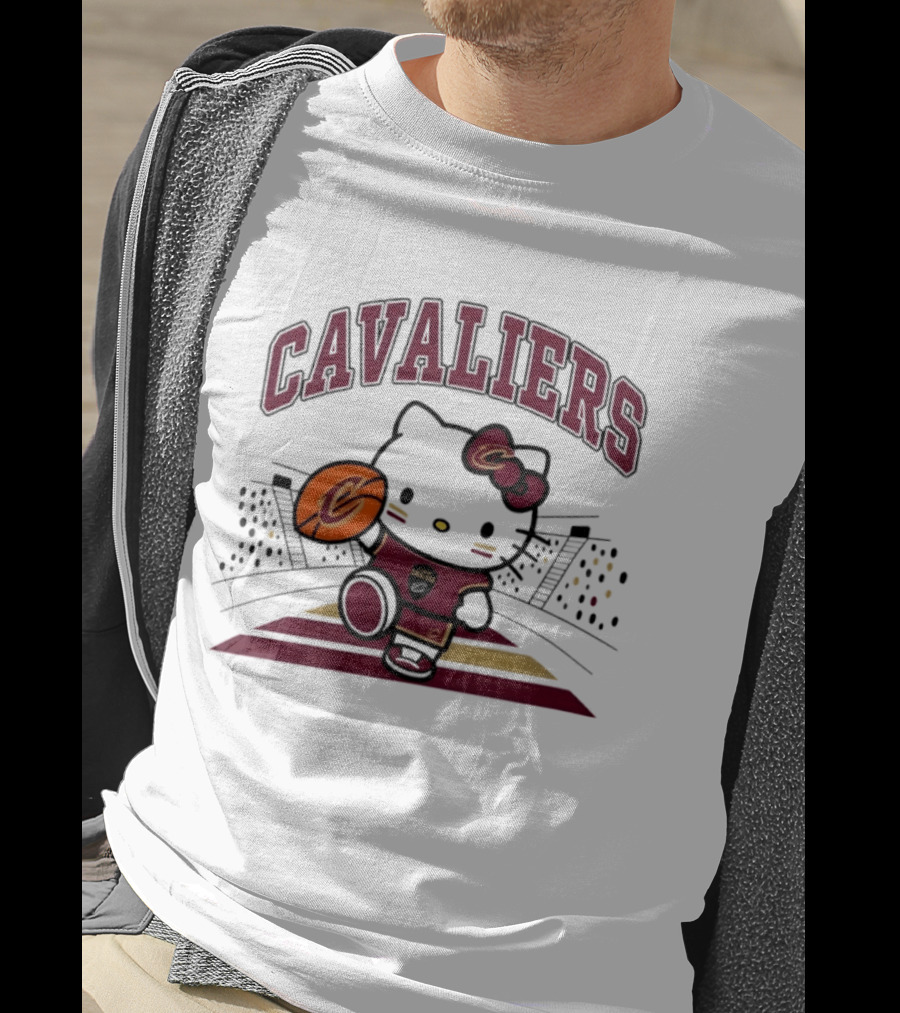 Hello Kitty Cavaliers Basketball 2026 NBA Season Collaboration T-Shirt