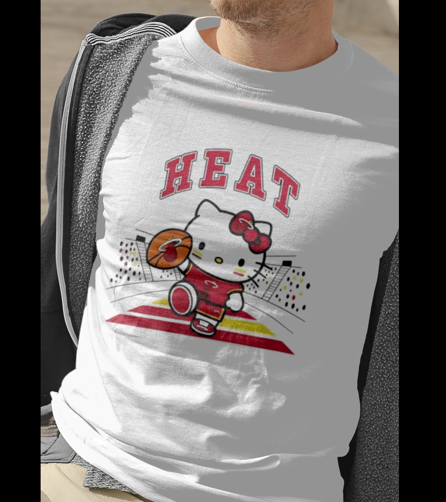 Hello Kitty Heat Miami NBA Basketball 2026 Season Collaboration T-Shirt