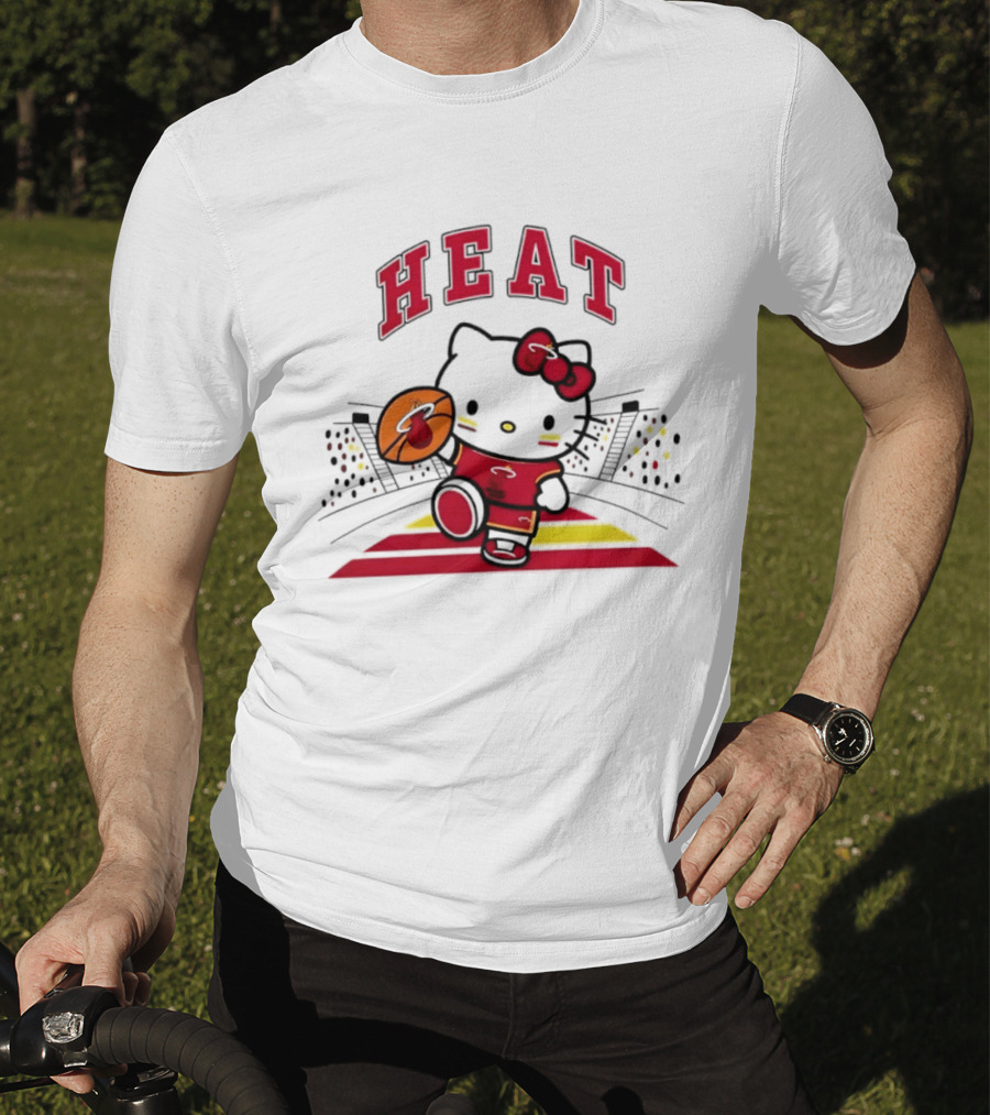 Hello Kitty Heat Miami NBA Basketball 2026 Season Collaboration T-Shirt