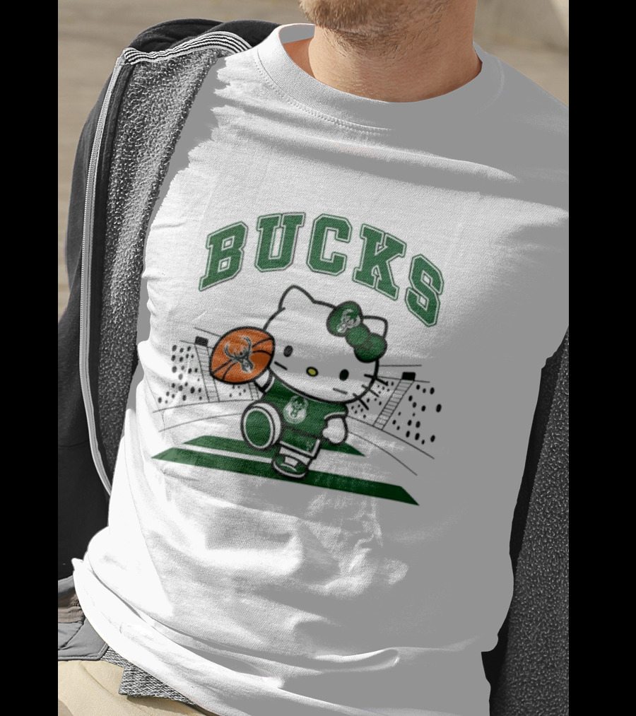 Hello Kitty Bucks Basketball Milwaukee Crossover 2026 NBA Season T-Shirt