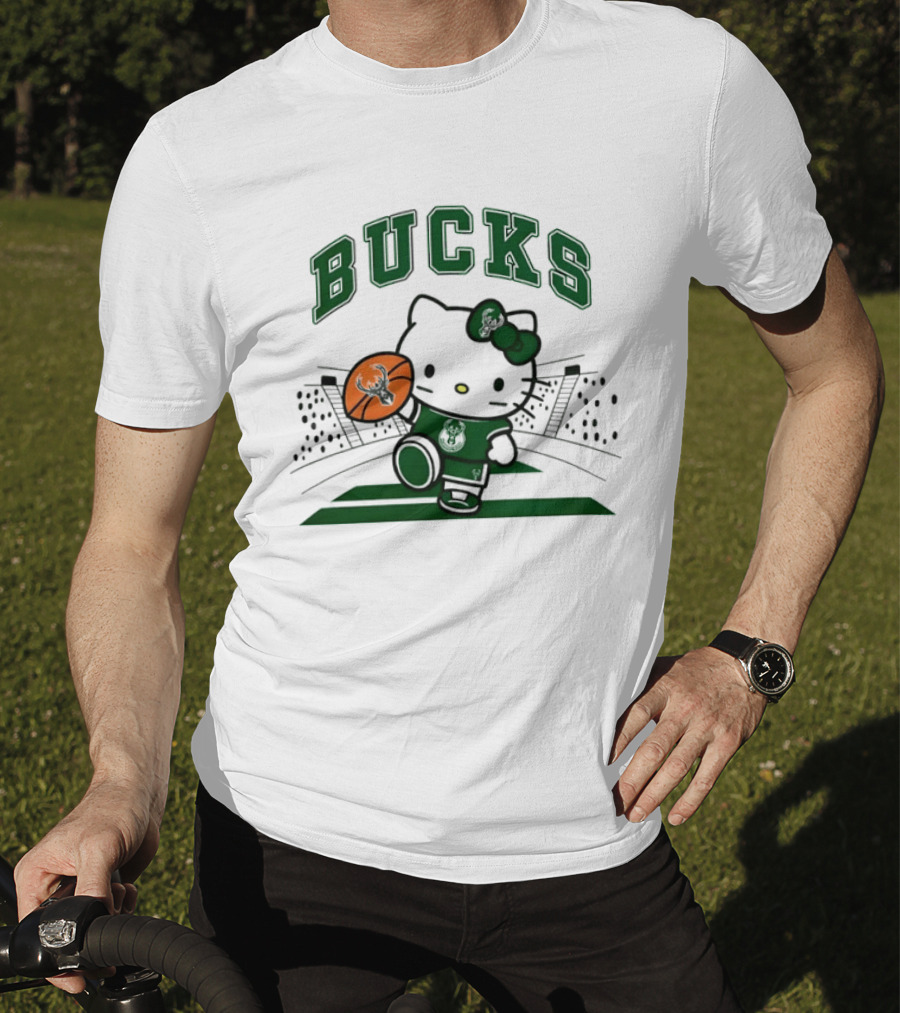 Hello Kitty Bucks Basketball Milwaukee Crossover 2026 NBA Season T-Shirt