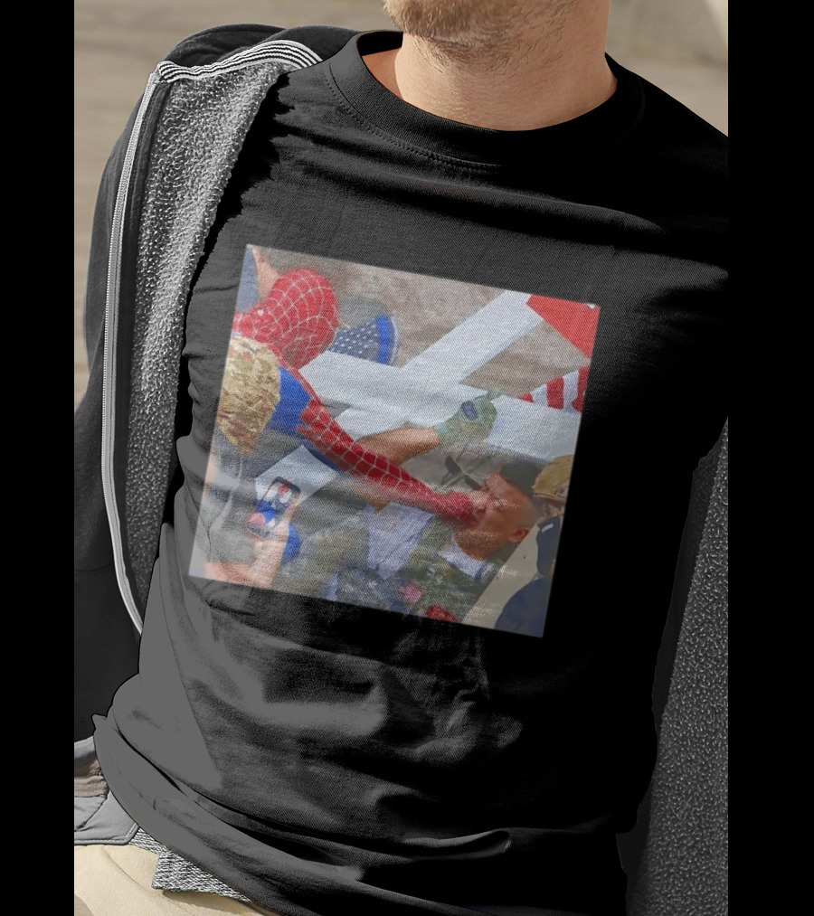 Invisible Touch Spider Man Meets Protester Face Off T-Shirt