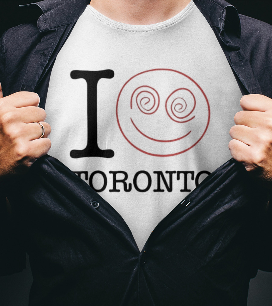 I Love Toronto Smiley Face Red Swirl Eyes Emoji T-Shirt