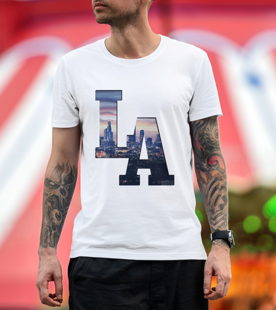 Los Angeles City Skyline LA California Sunset View T-Shirt