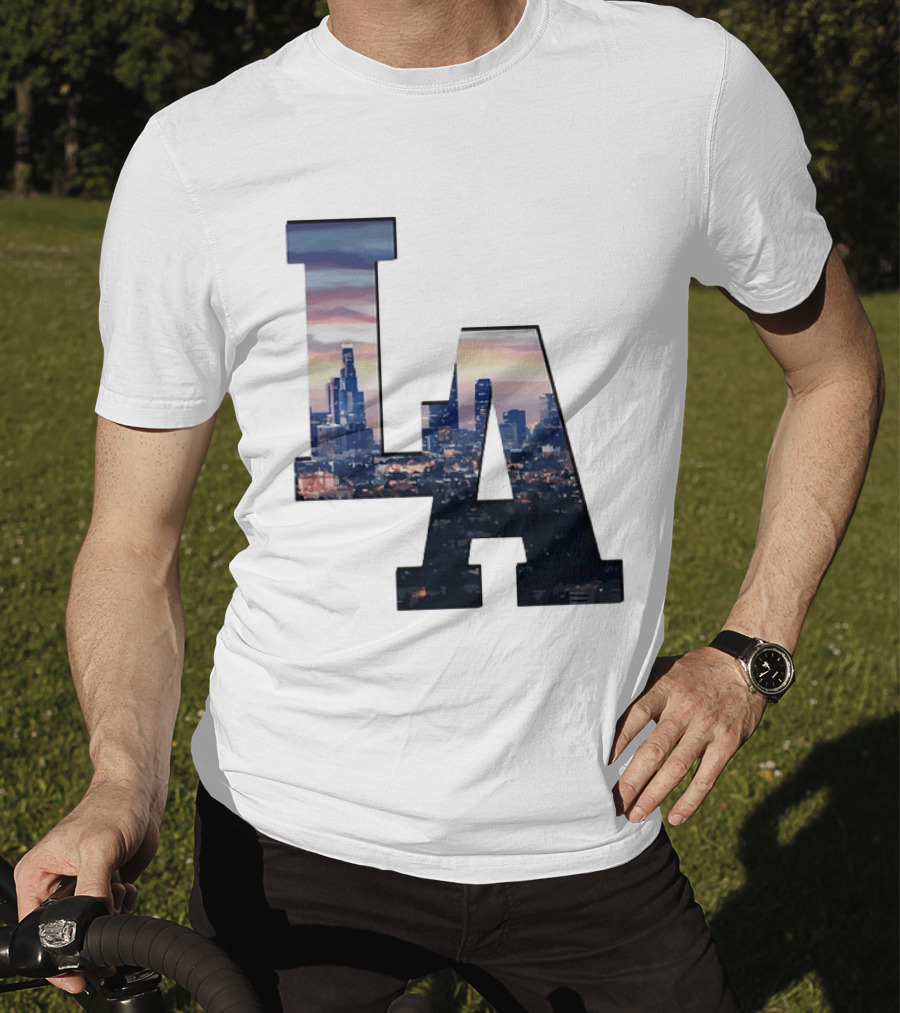 Los Angeles City Skyline LA California Sunset View T-Shirt