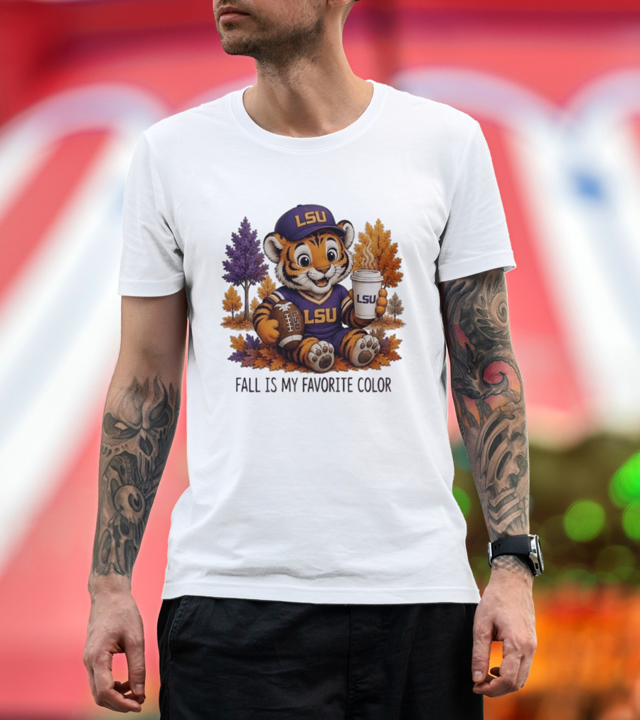 LSU Tiger Fall Is My Favorite Color College Football Cute Autumn T-Shirt
