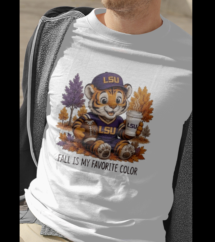 LSU Tiger Fall Is My Favorite Color College Football Cute Autumn T-Shirt