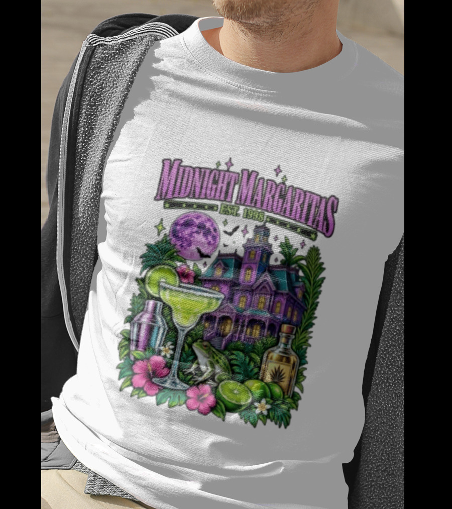 Midnight Margaritas Est. 1998 Haunted Mansion Tropical Vibes Lime And Moon Magic T-Shirt