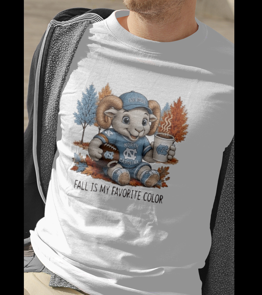 North Carolina Tar Heels Ram Fall Is My Favorite Color Football And Coffee T-Shirt