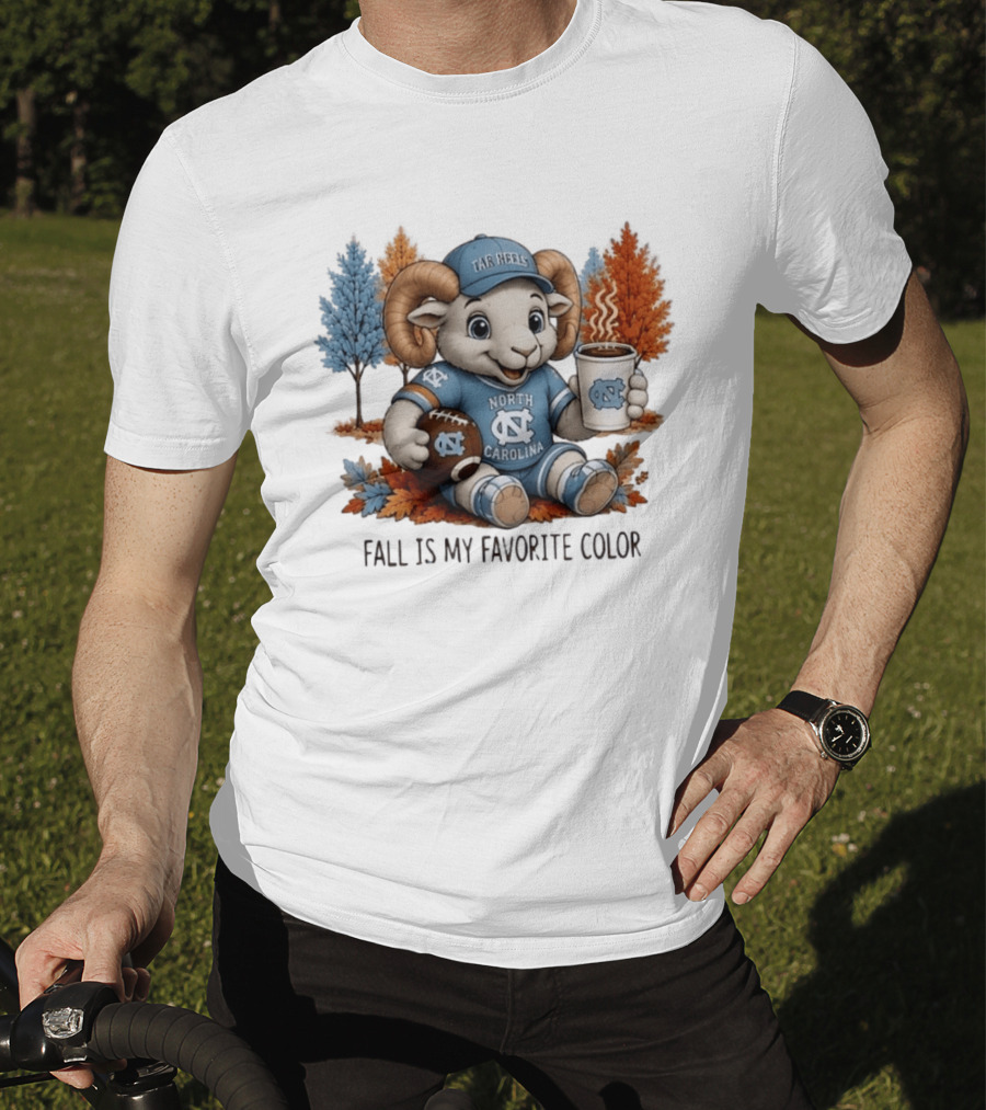 North Carolina Tar Heels Ram Fall Is My Favorite Color Football And Coffee T-Shirt