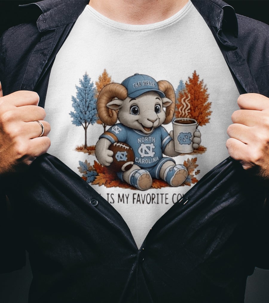 North Carolina Tar Heels Ram Fall Is My Favorite Color Football And Coffee T-Shirt