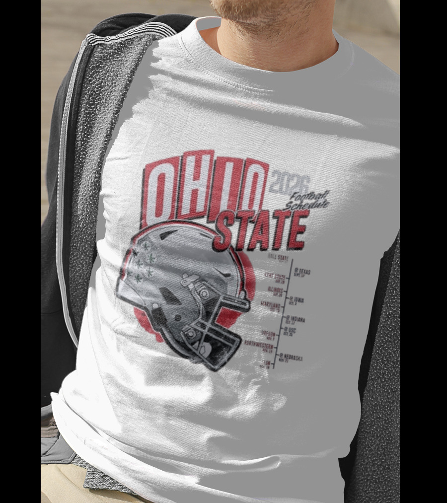 Ohio State Buckeyes 2026 Football Schedule Helmet T-Shirt