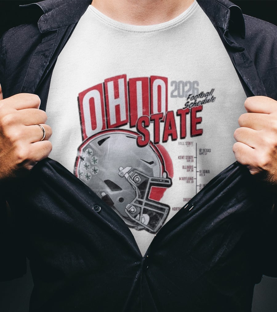 Ohio State Buckeyes 2026 Football Schedule Helmet T-Shirt