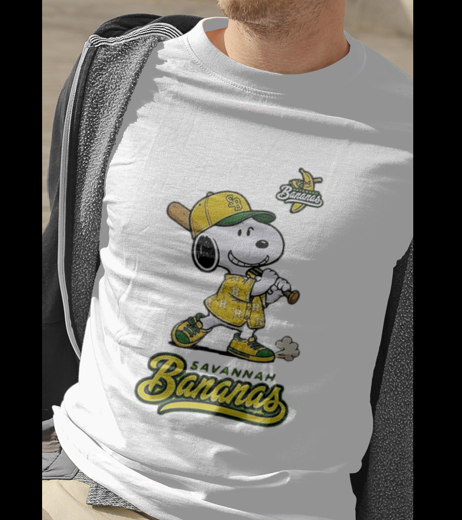 Snoopy Savannah Bananas Peanuts Baseball Collaboration T-Shirt