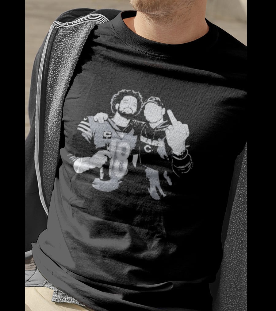 Bears Caleb Williams Ben Johnson Middle Finger Gesture T-Shirt