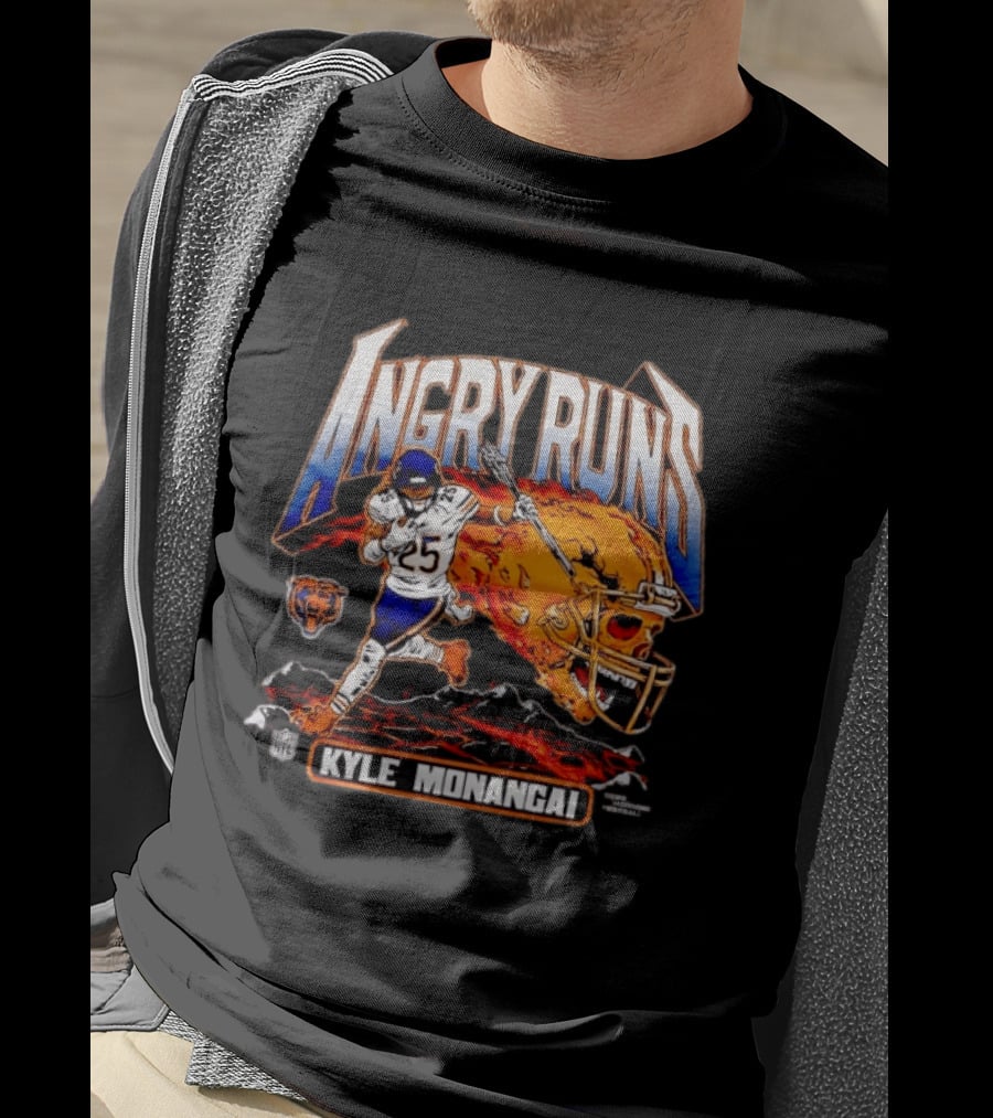Angry Runs Kyle Monangai Chicago Bears Football NFL 2023 T-Shirt