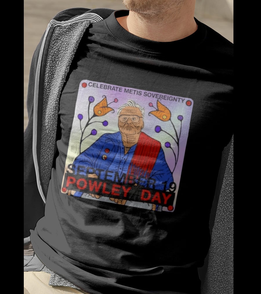 Celebrate Metis Sovereignty September 19 Powley Day With Elder Illustration And Floral Accents T-Shirt