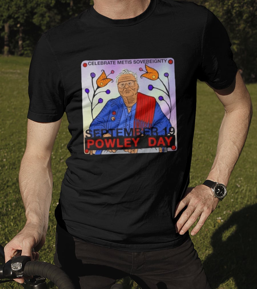 Celebrate Metis Sovereignty September 19 Powley Day With Elder Illustration And Floral Accents T-Shirt