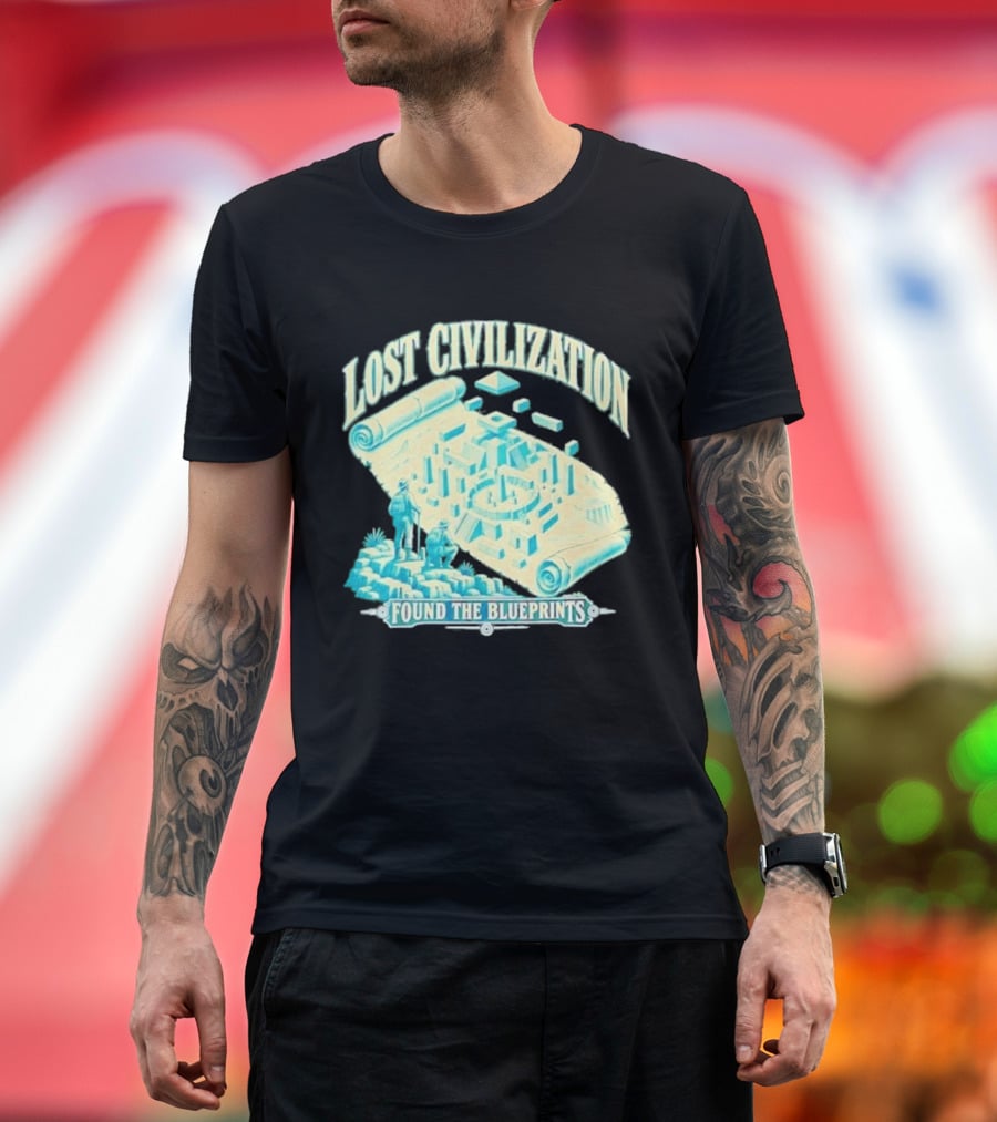 Lost Civilization Ancient Exploration Found Blueprints T-Shirt
