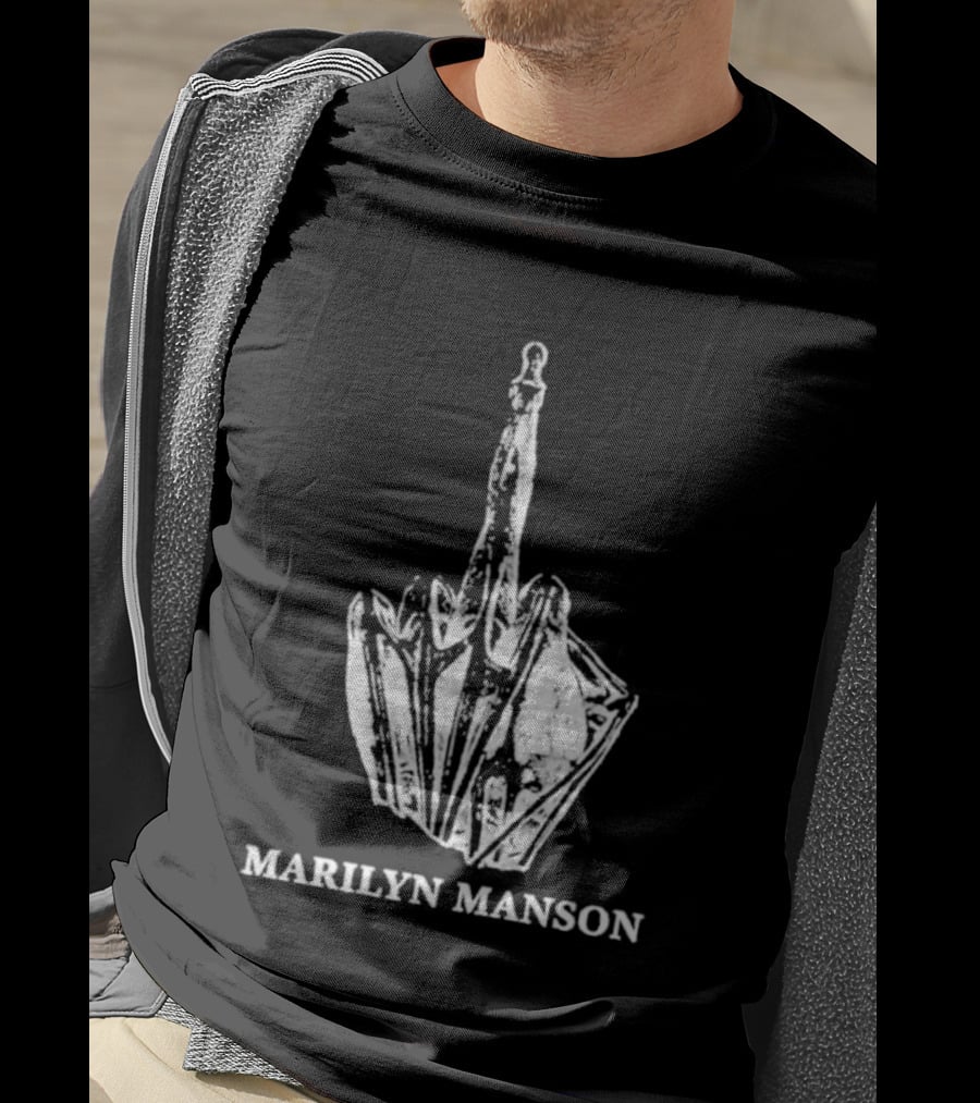 Marilyn Manson Middle Fingers Freaks On Tour 2026 With Rob Zombie T-Shirt