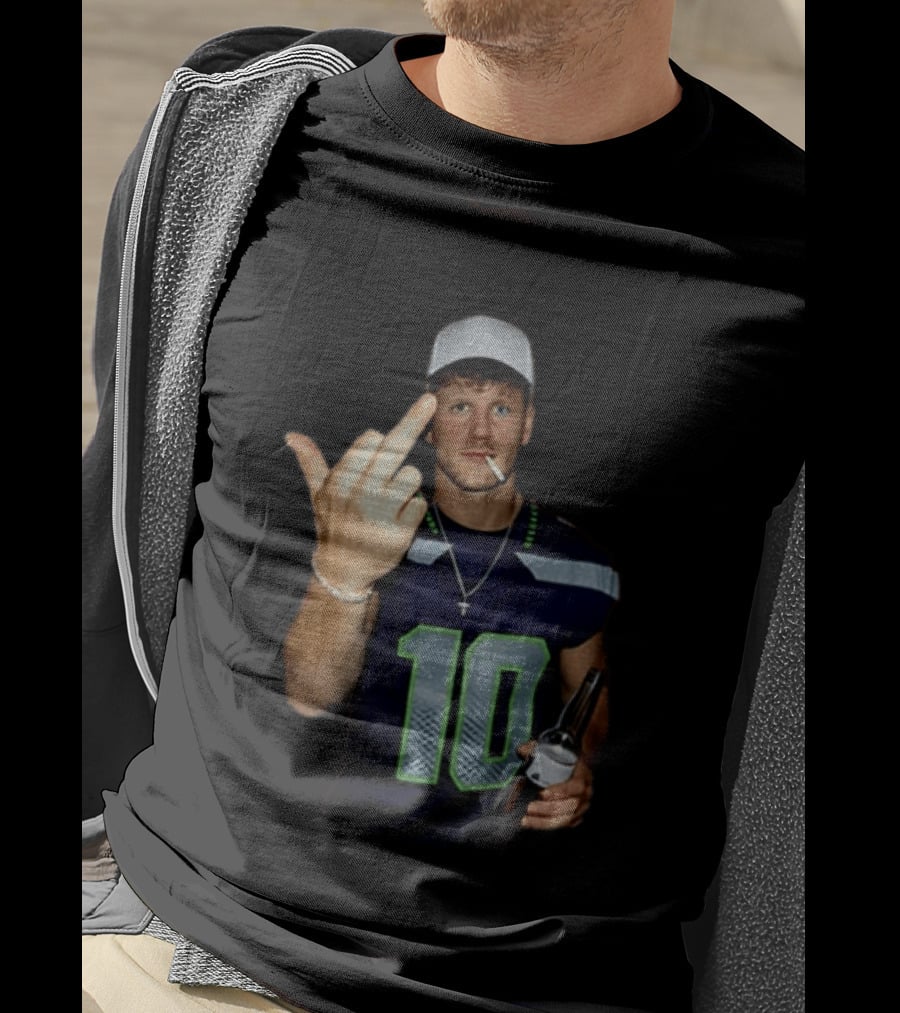 Seattle Seahawks Cooper Kupp Smoking Beer Gesture Iconic Football T-Shirt