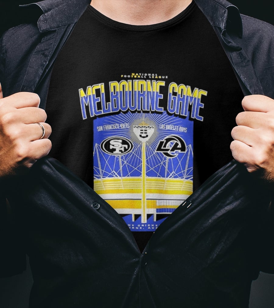 Melbourne Game San Francisco 49ers Vs Los Angeles Rams Melbourne Cricket Ground Australia T-Shirt