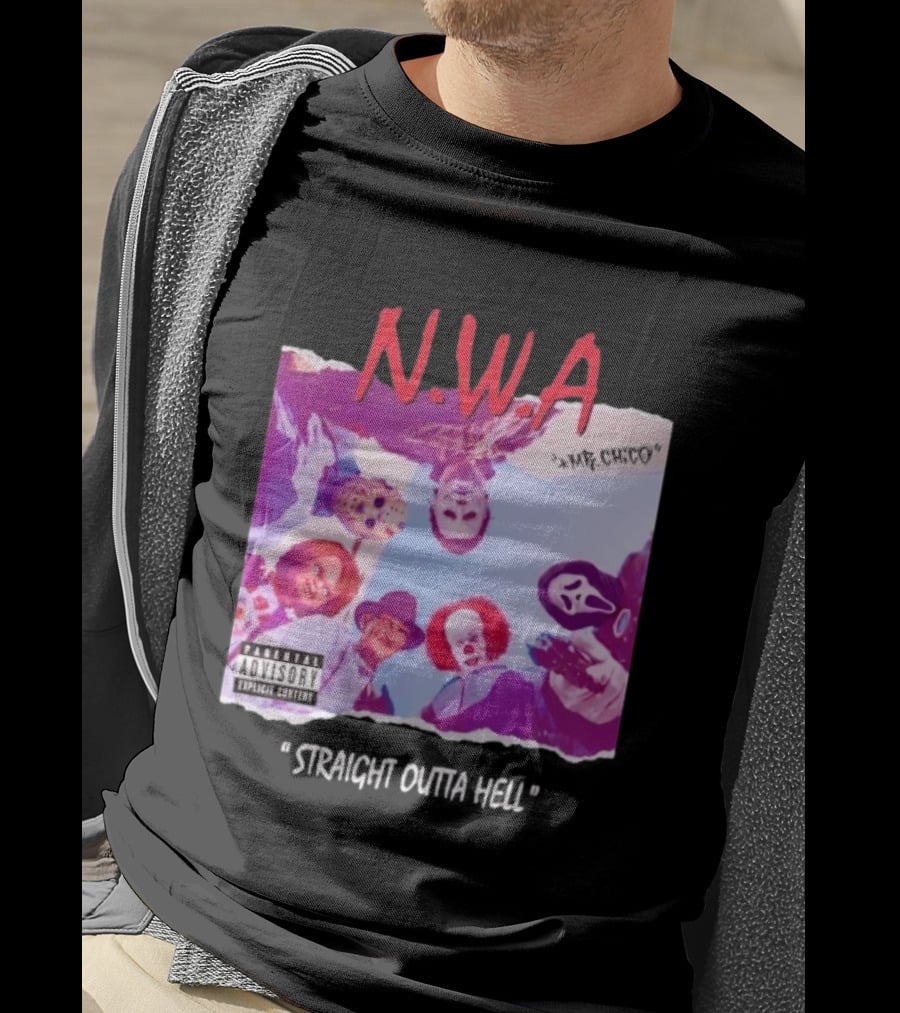N.W.A Straight Outta Hell Horror Movie Character Mashup T-Shirt