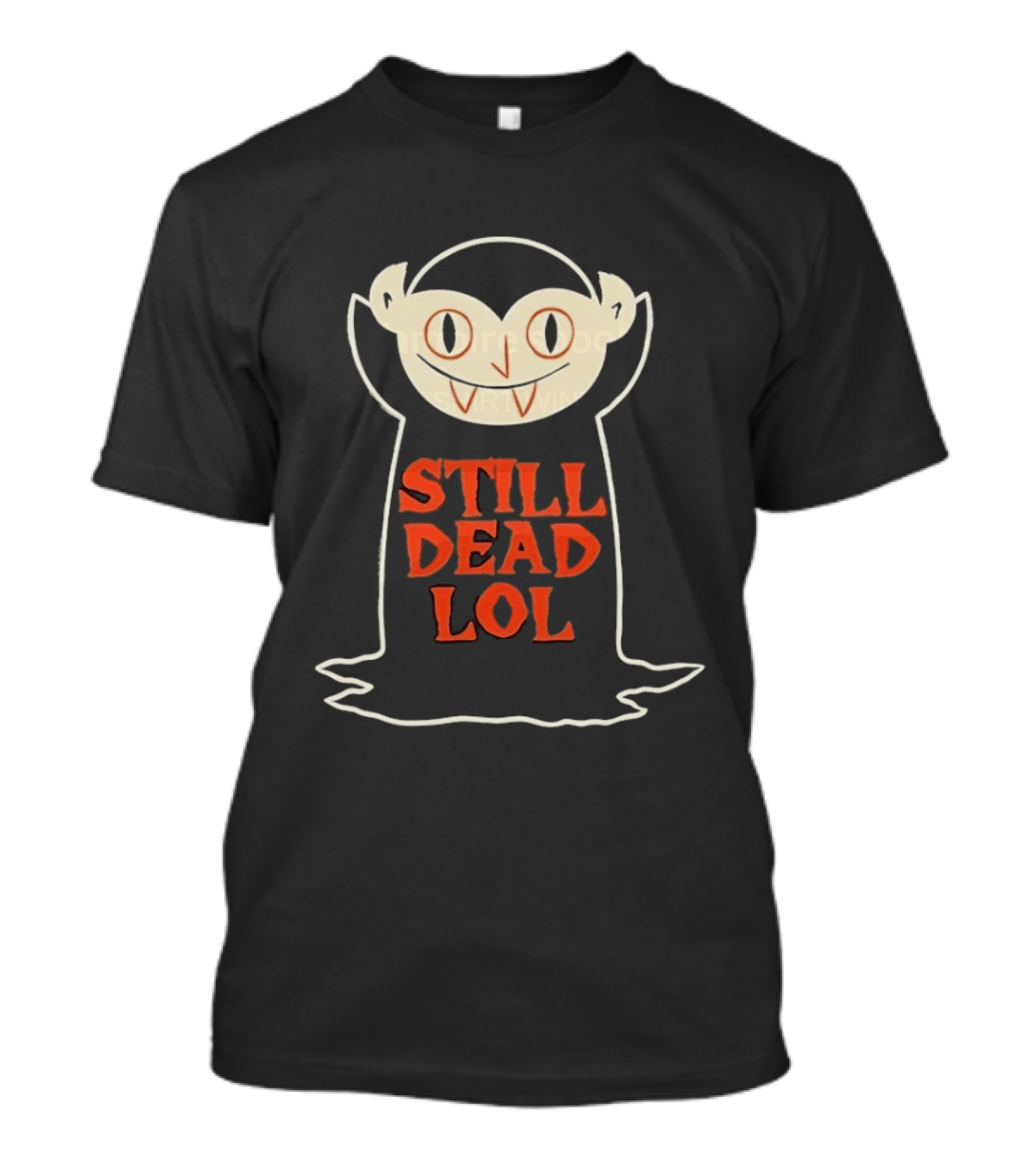 Still Dead Lol Vampire Spooky Goth Undead Cartoon Face T-Shirt