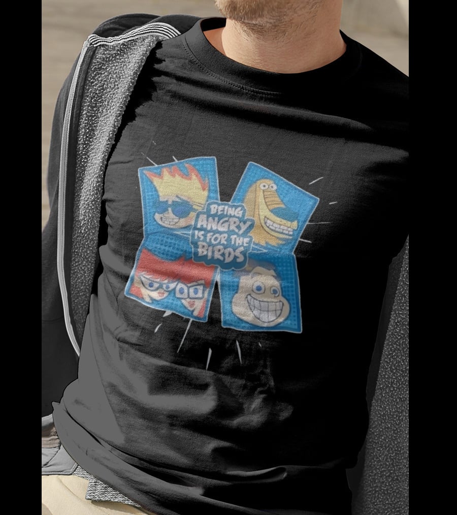 Johnny Test Cartoon Characters Being Angry Is For The Birds T-Shirt