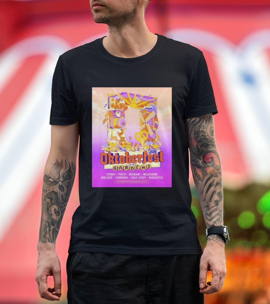 Oktoberfest In The Gardens 2026 Australian Tour Sydney Perth Brisbane Melbourne Adelaide Canberra Gold Coast Newcastle T-Shirt