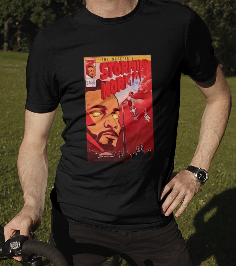 The Incredible Stormin Norman Comic Book Flying Superhero Cityscape 25 Cent Issue 24 T-Shirt