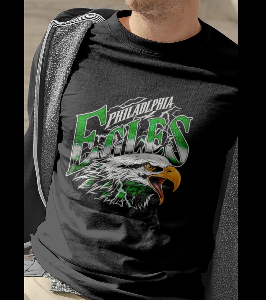 Philadelphia Eagles Lightning Eagle Green T-Shirt