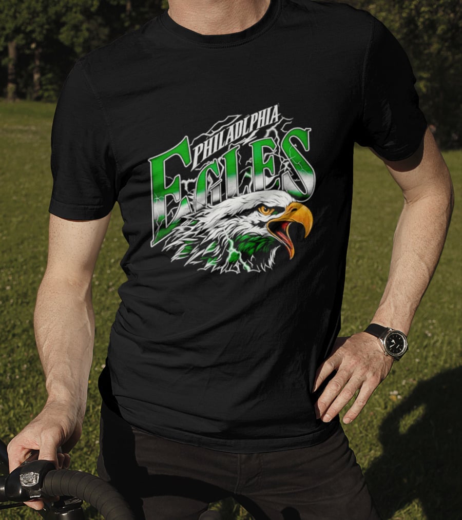 Philadelphia Eagles Lightning Eagle Green T-Shirt