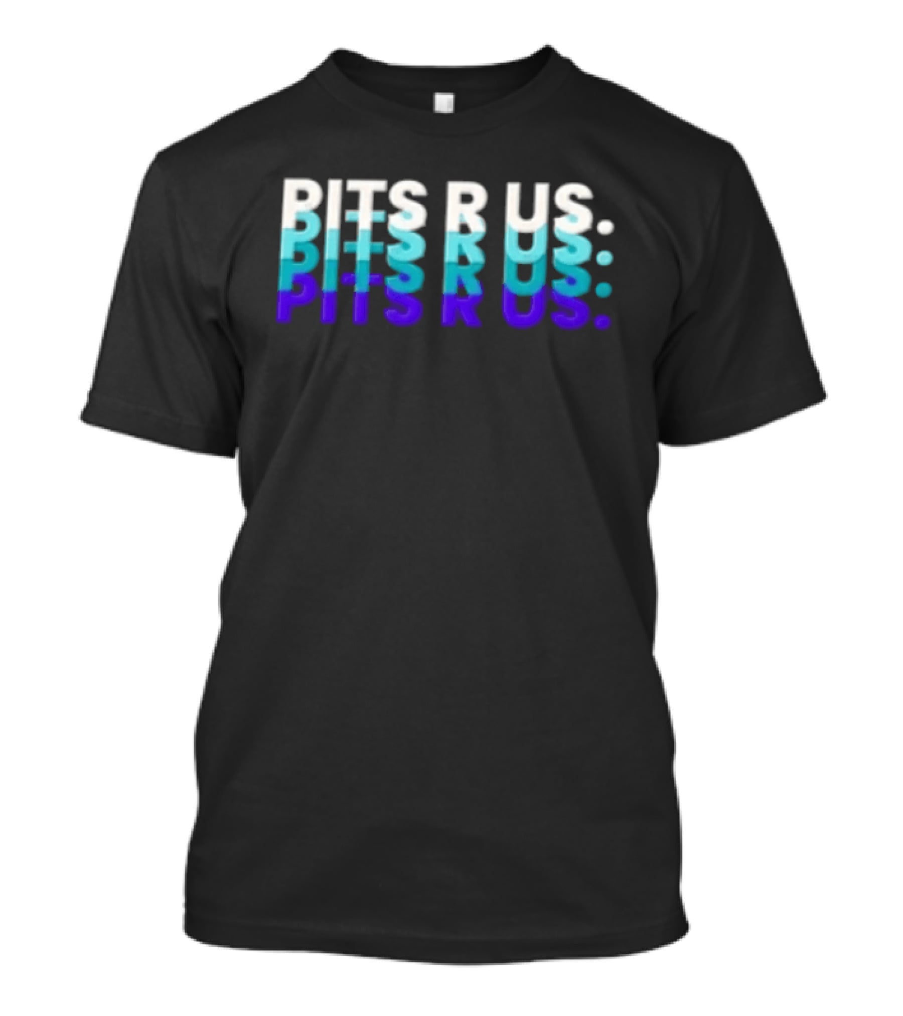 Pits R Us Layered Echo White Cyan Purple Gradient T-Shirt