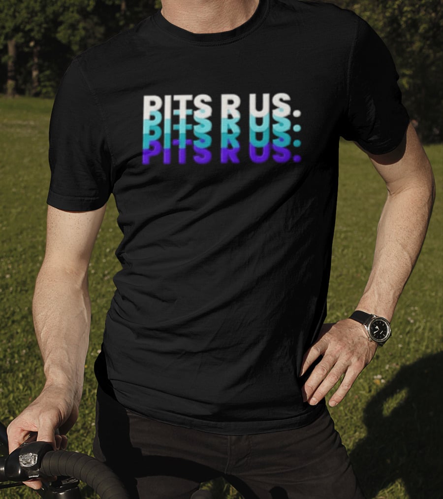 Pits R Us Layered Echo White Cyan Purple Gradient T-Shirt