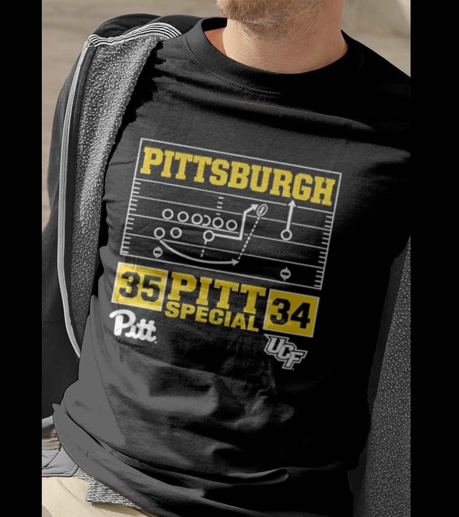 Pittsburgh Pitt Special 35 34 Victory Football Play Diagram Vs UCF T-Shirt