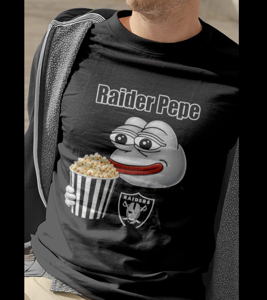 Las Vegas Raiders Raider Pepe Popcorn Meme T-Shirt