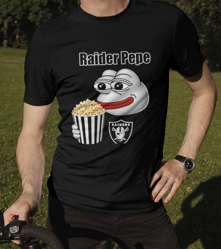 Las Vegas Raiders Raider Pepe Popcorn Meme T-Shirt
