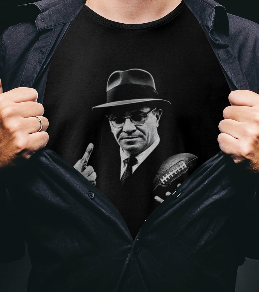Vince Lombardi Football Gesture Iconic Middle Finger T-Shirt