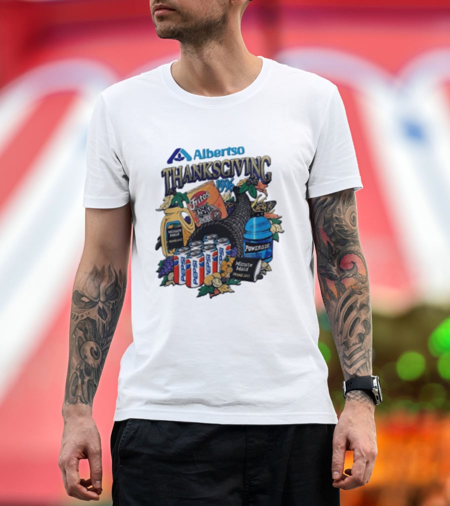 Albertsons Thanksgiving 1996 Fritos Pepsi Powerade Minute Maid Collage T-Shirt