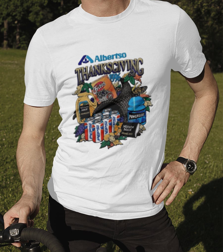 Albertsons Thanksgiving 1996 Fritos Pepsi Powerade Minute Maid Collage T-Shirt