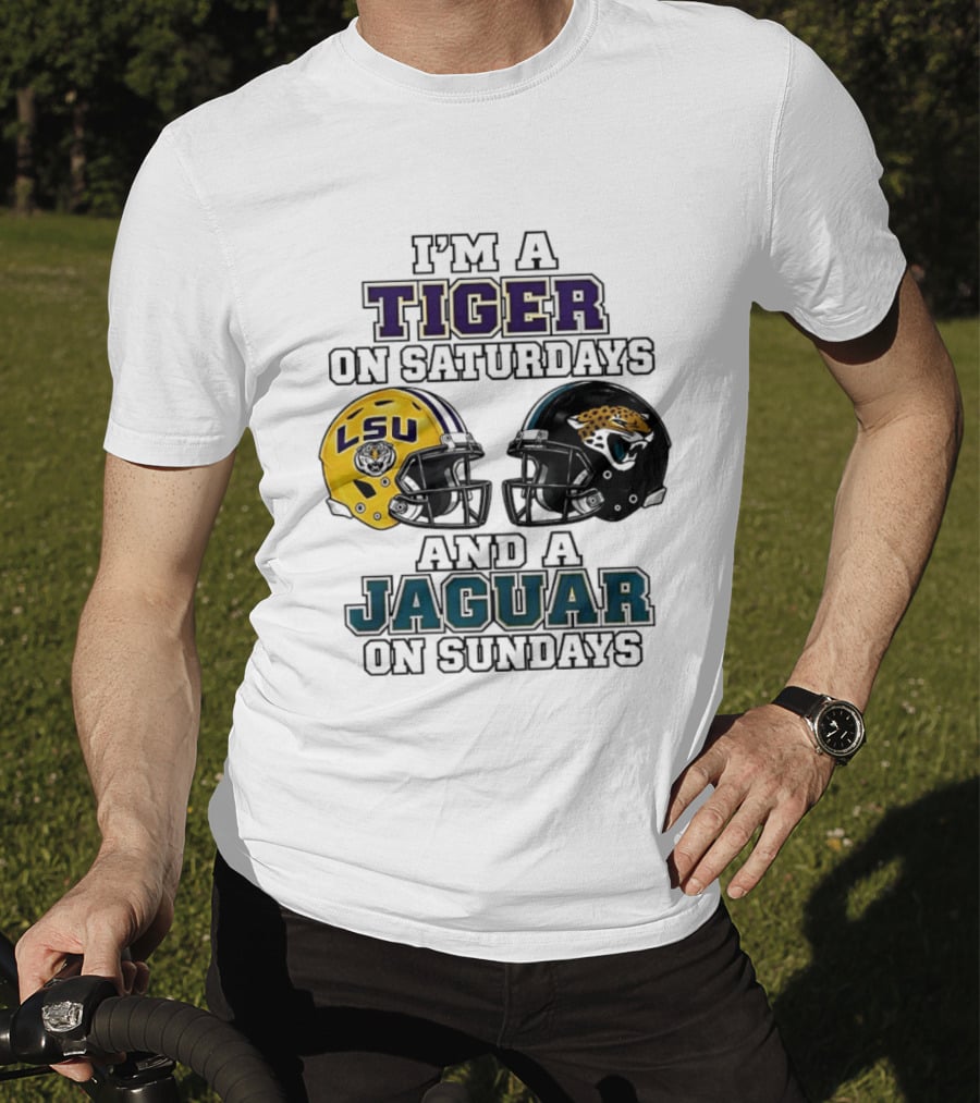 LSU Tigers Saturday Spirit Jacksonville Jaguars Sunday Fandom T-Shirt