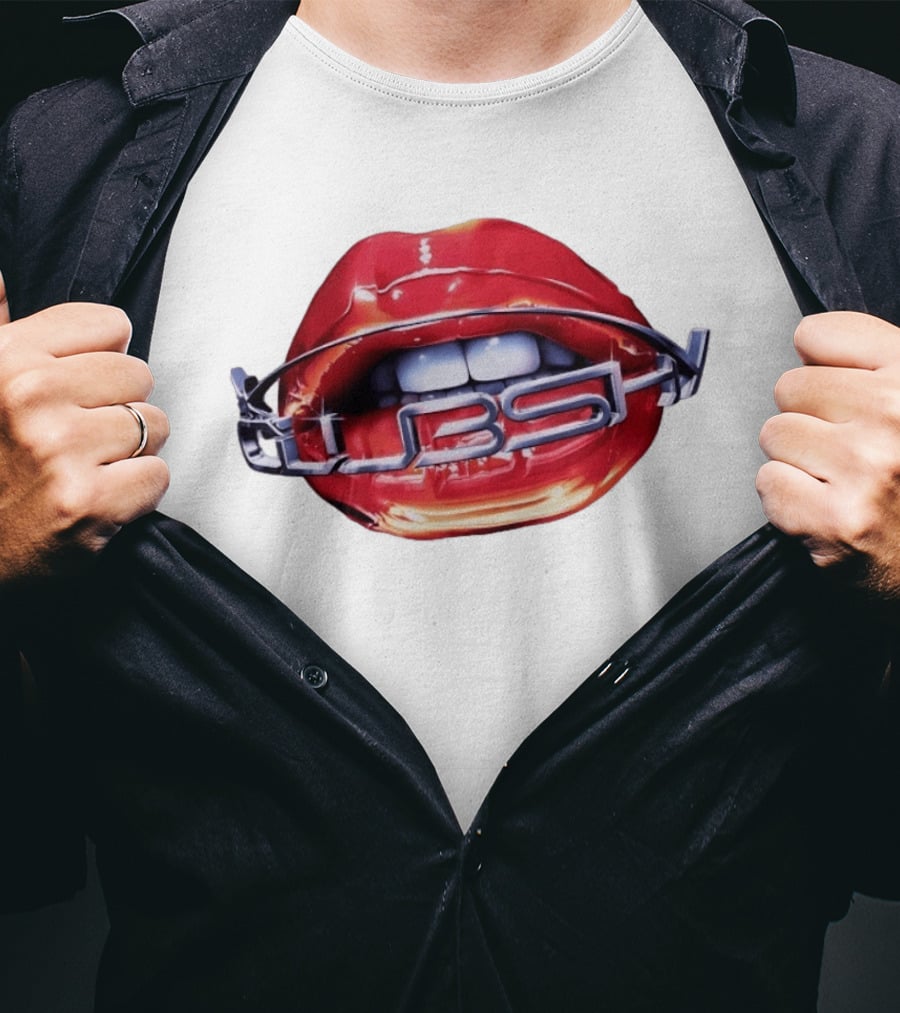 Chicago Cubs Lips Y2K MLB Baseball Chrome Letters T-Shirt
