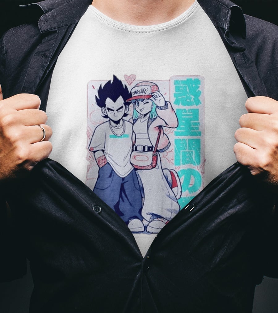Vegeta Bulma Capsule Corp Love Dragon Ball Z Kanji T-Shirt