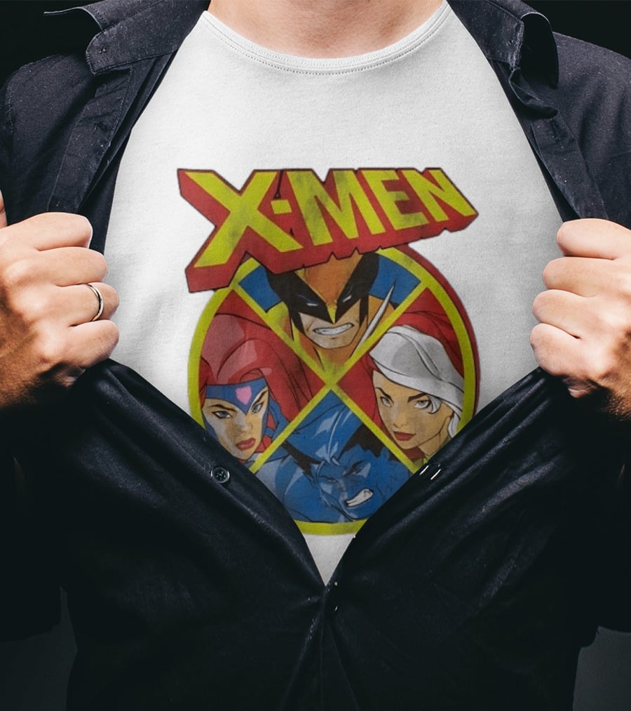 X Men Wolverine Jean Grey Rogue Beast Classic Comic Characters T-Shirt